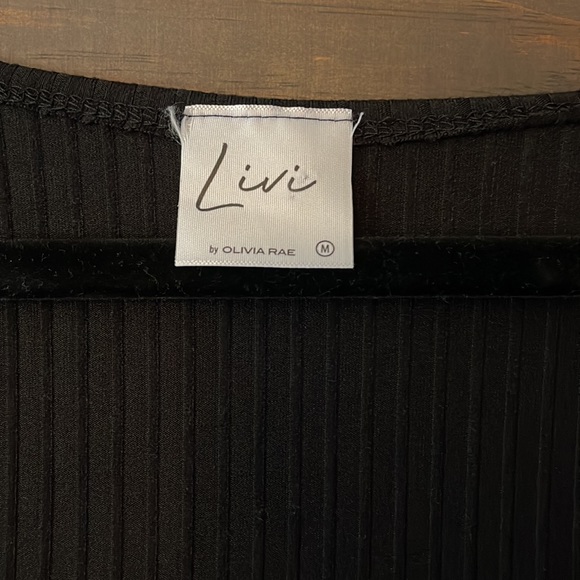 Black Ribbed Mini Dress - Picture 2 of 3